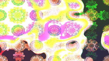 Çiçek ve yapraklı çiçek deseni. Raster illüstrasyonu. Küçük çiçekli şirin desen.