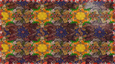 Raster illüstrasyonu. Eskiz geçmişi. Eski usul. Raster. Kumaş, tekstil, duvar kağıdı baskısı için. Tomurcukları çiçekli sevimli çiçek deseni..