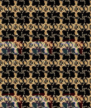 Raster illüstrasyonu. Siyah renkli çiçekler. Çizim çiçek deseni duvar kağıdı için kullanılabilir.