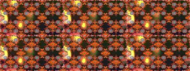 Raster Şirin kumaş deseni. Düz Çiçek Elementleri Tasarımı. Renkli Bahar Temalı Kusursuz Arkaplan. Kusursuz bağbozumu.