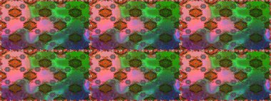 Düz Çiçek Elementleri Tasarımı. Renkli Yaz Temalı Kusursuz Arkaplan. Yeşil renkli çiçekler. Çiçekli pürüzsüz retro desen.