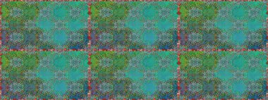 Parlak çiçekli kolaj çiçekleri yeşildir. Çiçek tasarımı için inanılmaz bir kolaj cenneti tarzı. Çiçekli zambaklar dikişsiz arkaplan.