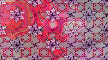 Renkli Yaz Temalı eskiz kalıbı. Tarafsız ve pembe renklerde çiçekler. Düz Çiçek Elementleri Tasarımı. Raster illüstrasyonunda çiçek deseni çizimi.