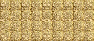 Sarı, kahverengi ve bej renklerde altın elementler. Barok tarzında kusursuz bir doğulu süsü. Geleneksel klasik raster altın pürüzsüz desen.