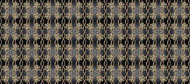 Şam, tasarım için kusursuz desen. Kahverengi, bej ve gri renklerde altın elementlerle pürüzsüz desen.