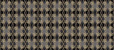 Şam, tasarım için kusursuz desen. Kahverengi, bej ve gri renklerde altın elementlerle pürüzsüz desen.