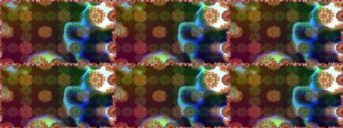 Küçük çiçekteki sevimli çiçek deseni. Birçok kahverengi ve soyut çiçekli tropikal desenler. Varicolobrown raster kusursuz illüstrasyon.