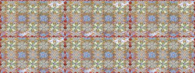 Moda baskıları için zarif bir şablon. Modern çiçek arkaplanı. Halk tarzı. Parlak renkli çiçekleri ve gri yaprakları olan, kusursuz çiçek desenleri..