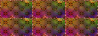 Elle boyanmış suluboya, dikişsiz çiçekler ve bitkiler. Kahverengi renkte çiçekler.