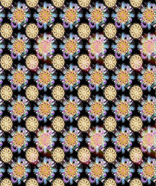 Şirin, zarif çiçekler Raster illüstrasyonu. Yapraklı kusursuz desen. Tekstil için figür. Poster ya da kapak için arka plan. Davetiye ve kartpostal tasarımı için dekoratif çiçek unsurları.