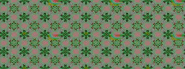 Kusursuz çiçek deseni. Asya tekstil tarzında. Raster illüstrasyonu. Yeşil ve gri renkli çiçekler. Renkli Bahar Temalı Kusursuz Arkaplan. Düz Çiçek Elementleri Tasarımı.