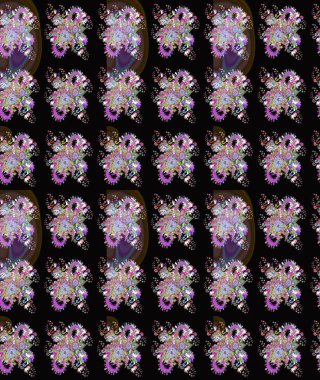 Raster illüstrasyonu. Tekstil ya da kitap kapakları, imalat, duvar kağıtları, baskı, hediye paketi ve yapıştırma kitabı için çiçeksiz arka plan. Küçük ölçekli çiçeklerdeki basit sevimli desen.