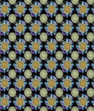 Siyah ve nötr renklerde güzel bir tekstil. Raster illüstrasyonu. Çiçeklerle suluboya desenleri.