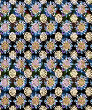 Tarafsız ve mavi renkli çiçekler suluboya tarzında. Raster illüstrasyonunda kusursuz çiçek deseni.