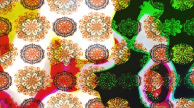 Halk tarzı. Modern çiçek arkaplanı. Parlak renkli çiçekleri ve gri ve turuncu renkli yaprakları olan harika bir çiçek deseni. Moda baskıları için zarif bir şablon.