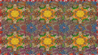 Modern, kahverengi ve bej renkli duvar kâğıdı resimli klasik çizgili, desenli desenli çiçekler, çiçekli süsler. Çiçekli el çizimi çizimi deseni.