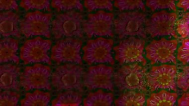 Renkli unsurlarla hareketli arka plan görüntüleri. Çiçekler. Eski model. Bayrak tarzı. Video kaydı. Şablon. Döngü. Kusursuz.. 