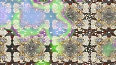Renkli unsurlarla hareketli arka plan görüntüleri. Çiçekler. Eski model. Bayrak tarzı. Video kaydı. Şablon. Döngü. Kusursuz.. 