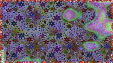 Küçük çiçekteki kusursuz desen. Raster illüstrasyonu. Güzel kumaş deseni. Güzel çiçek arkaplanı..