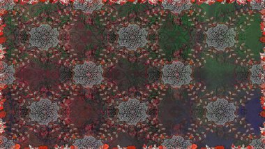 Gri ve kahverengi renkte manzaralı çiçek deseni. Çiçek kompozisyonu, el boyası, hassas şablon. Üst manzara, yumuşak stil. Sevgililer günü ve tebrik kartı konsepti için şık bir davet.