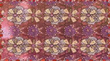 Anti-stres için soyut örnek sayfası. Raster illüstrasyonu. Kahverengi ve pembe renklerde.