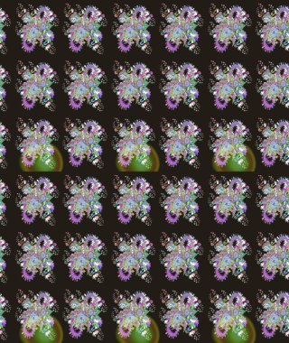 Düz Çiçek Elementleri Tasarımı. Güzel kumaş deseni. Renkli Yaz Temalı eskiz kalıbı. Raster illüstrasyonunda çiçek deseni çizimi.