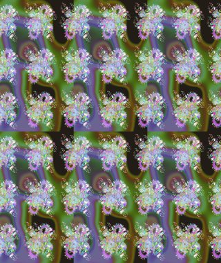 Küçük yeşil çiçeklerle oldukça eski bir besin torbası deseni. Tekstil, kumaş, kapaklar, duvar kağıtları, baskı, paket, koleksiyon defteri, örgü, dekupaj için çiçek arkaplanı..