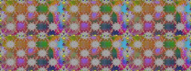 Raster illüstrasyonu. Gri renklere karalamalar çizen kusursuz çiçek deseni.