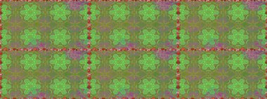 Raster - stok. Vadinin yeşil renkli çiçekleri. Suluboya, elle çizilmiş. Kusursuz arkaplan deseni.