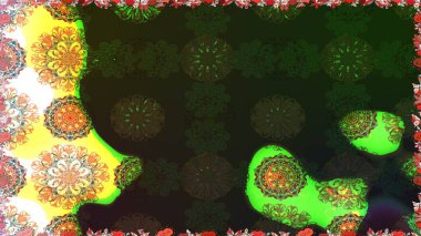 Raster çiçek izi. Klasik taslak çizimi. Çiçek grisi ve yeşil çizim deseni.