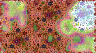 Küçük çiçekte güzel bir desen. Moda baskıları için zarif bir şablon. Motley illüstrasyonu. Küçük renkli çiçekler. Çiçekli bahar çiçekleri.