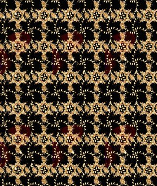 Siyah renkte manzaralı çiçek deseni. Üst manzara, yumuşak stil. Sevgililer günü ve tebrik kartı konsepti için şık bir davetiye. Çiçek kompozisyonu, el boyası, hassas şablon..