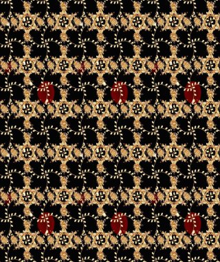 Raster illüstrasyonu. Düz Çiçek Elementleri Tasarımı. Renkli Bahar Temalı Kusursuz Arkaplan. Kusursuz Chichi kumaş deseni. Çiçek deseni.