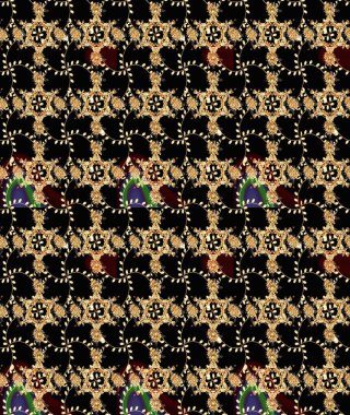 Sorunsuz çiçek deseni kaydırma kağıt, davet, el ilanı, afiş veya Web sitesi Web sitesi arka plan duvar kağıdı için kullanılabilir. Elle çizilmiş Raster resim. Parlak unsurları.