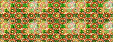 Yeşil renklerde altın yinelenen elementlerle soyut arkaplan. Kusursuz oryantal klasik altın desen.