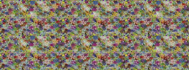 Çiçeksiz desenli nakış işlemeli gelincikler ve vadideki zambaklar. Tekstil tasarımı için gri renkli geleneksel halk çiçekleri buketi.