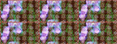 Raster illüstrasyonunda kusursuz çiçek deseni. Renkli Bahar Temalı Kusursuz Arkaplan. Kahverengi renkli çiçekler. Düz Çiçek Elementleri Tasarımı.