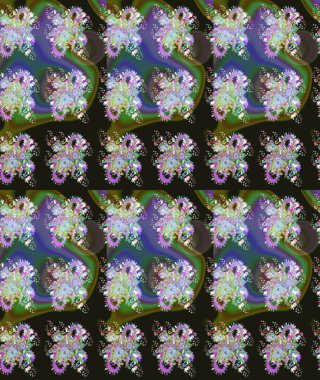 Çiçekli güzel suluboya desen. Raster illüstrasyonu. Gri renklerde.