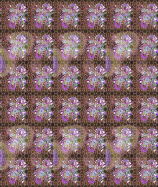 Kahverengi renkli çiçekler. Asya tekstil tarzında. Raster illüstrasyonu. Raster illüstrasyonu. Çiçek desenini çiz.