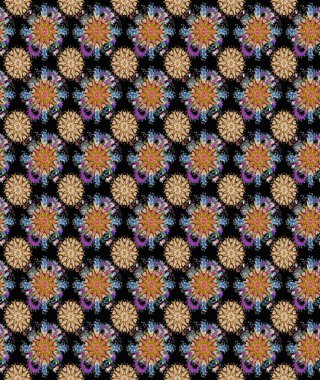 Raster illüstrasyonu. Güzel kumaş deseni. Asya tekstil tarzında. Renkli Bahar Temalı Kusursuz Arkaplan. Kusursuz çiçek deseni. Düz Çiçek Elementleri Tasarımı.