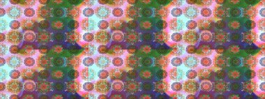 Renkli, pürüzsüz desen. Tarafsız ve yeşil renklerde şirin tekstil tarzında. Çiçek duvar kâğıdı. Çiçek arkaplan. Raster illüstrasyonu.