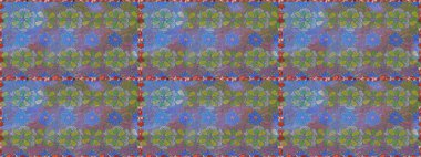 Mavi renkli çiçekler. Çiçeksiz desenli arka plan, yaz çiçekleri. Düz Çiçek Elementleri Tasarımı. Renkli Bahar Teması Kusursuz Arkaplan.