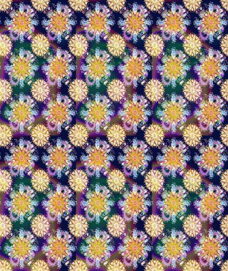 Raster illüstrasyonu. Mavi ve nötr kıvırcık çiçekler mavi ve nötr renklerde şekillenir. Klasik çiçek tasarım elementleri.