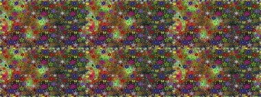 Düz Çiçek Elementleri Tasarımı. Raster Modaya uygun kumaş deseni. Kahverengi renkli şirin çiçek deseni. Renkli Bahar Teması Kusursuz Arkaplan.