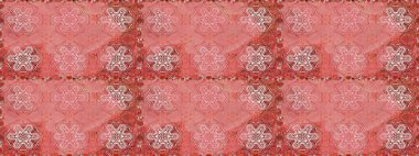 Kusursuz çiçek deseni. Raster illüstrasyonu. Raster illüstrasyonu. Asya tekstil tarzında. Pembe renkte çiçekler.