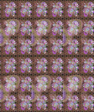 Kahverengi renkli çiçekler. Asya tekstil tarzında. Raster illüstrasyonu. Raster illüstrasyonu. Çiçek desenini çiz.