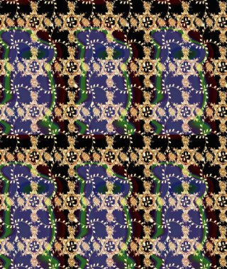 Raster Şirin kumaş deseni. Renkli Bahar Temalı Kusursuz Arkaplan. Düz Çiçek Elementleri Tasarımı. Kusursuz bağbozumu.