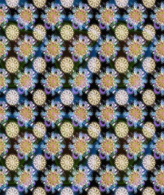 Raster illüstrasyonu. Tarafsız ve mavi renkte çiçekler. Kusursuz çiçek deseni duvar kağıdı için kullanılabilir.