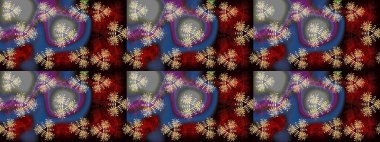 Raster illustration. Seamless floral pattern in folk style with flowers, leaves. Hand drawn.