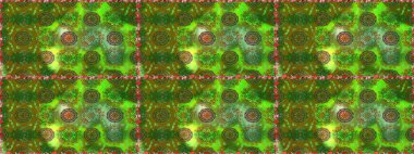 El çizimi. Yeşil renkli çiçekler. Suluboya çizimi. Çiçeklerle kusursuz desen.